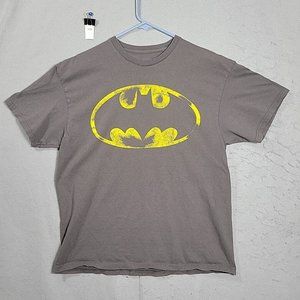 Batman Shirt Mens Gray Graphic Crew Neck Short Sleeve X-Large